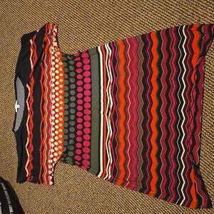 Sandra Darren petite abstract colorful bodycon midi dress plus y2k vintage